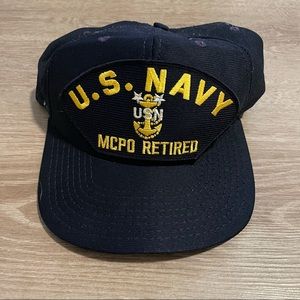 US Navy MCPI Retired trucker hat vtg blue